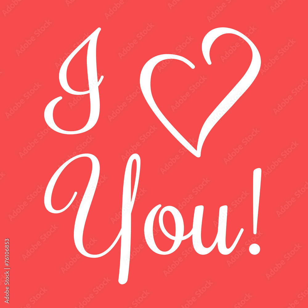 I Love You Vector Lettering stylish text I Love You Vector Lettering stylish text
