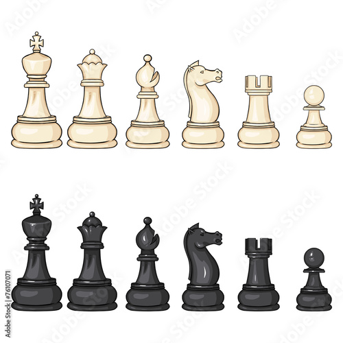Vector Set of Cartoon Chess Figures
