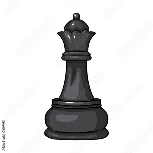 Vector Single Cartoon Chess Figure - Queen