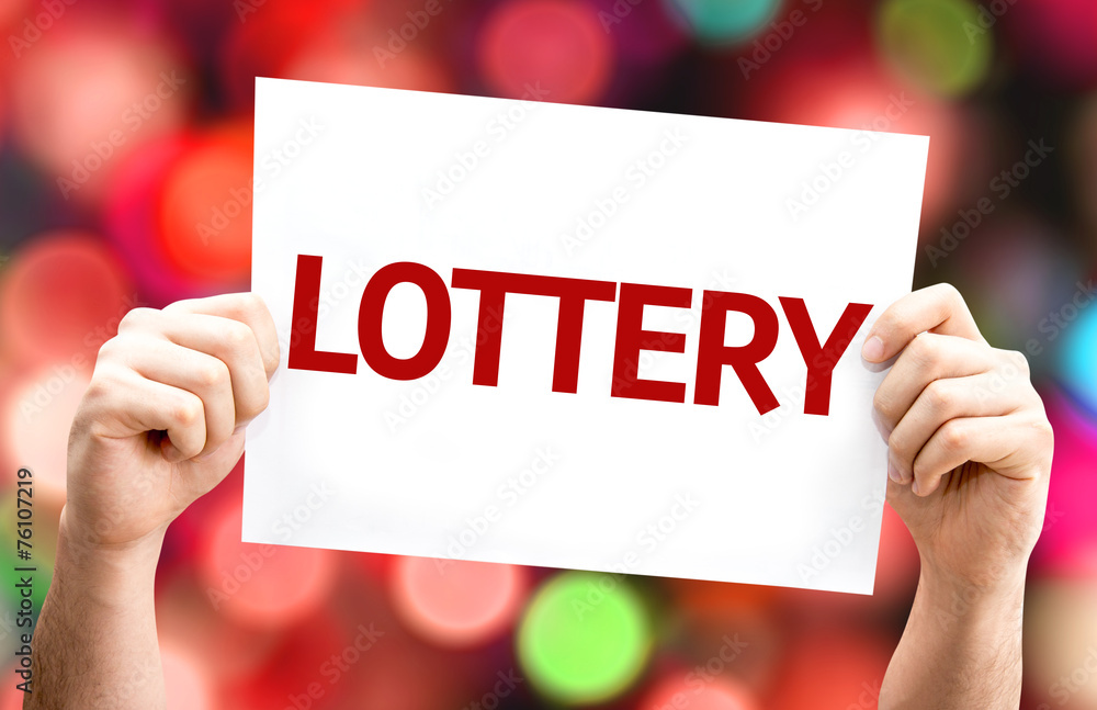 Lottery card with colorful background with defocused lights Lottery card with colorful background with defocused lights