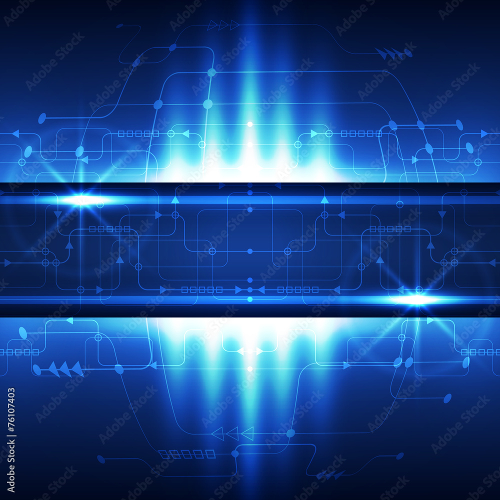 Fototapeta premium Abstract technology concept blue background. Vector illustration