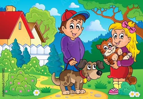 Children with pets theme 2