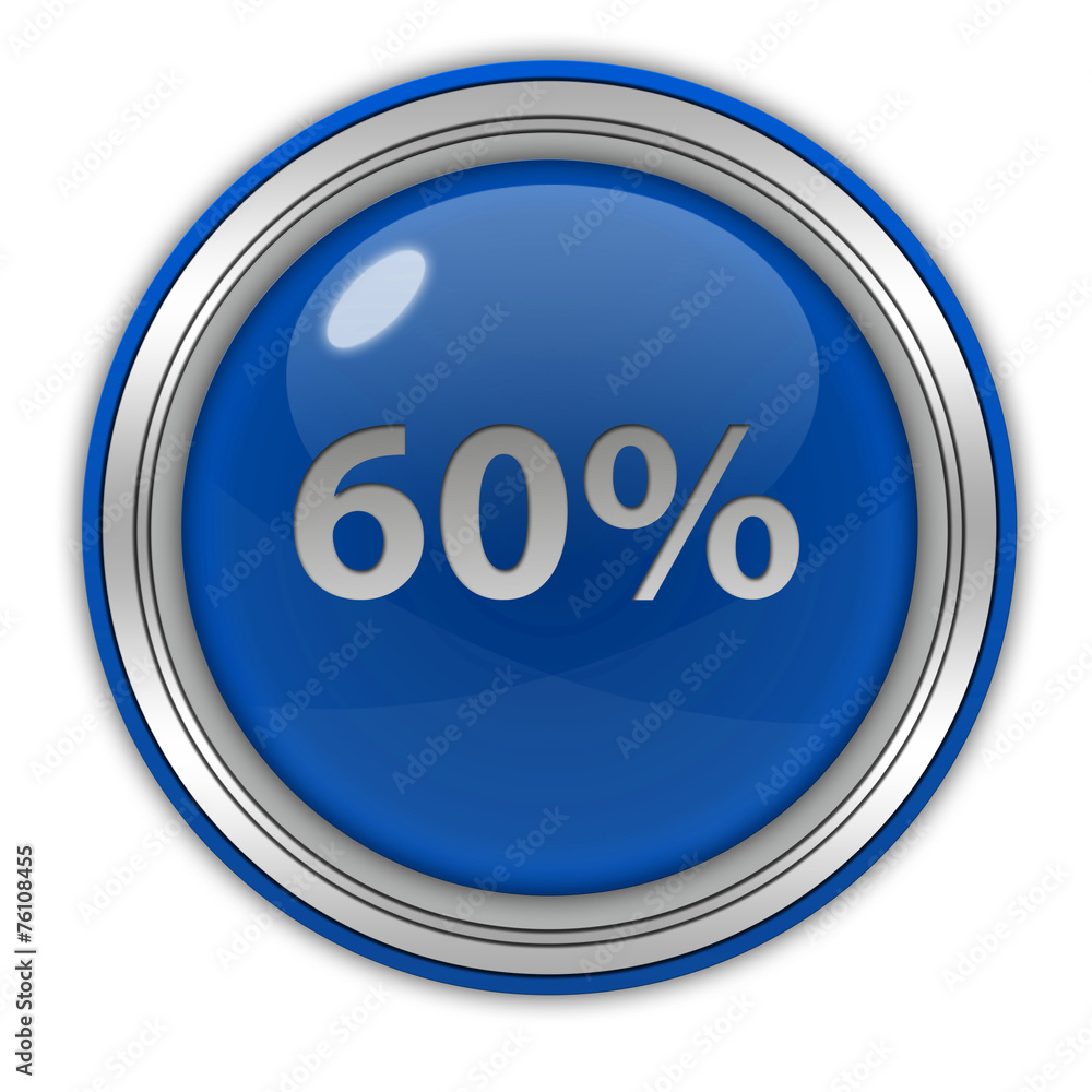 Sixty percent circular icon on white background Sixty percent circular icon on white background