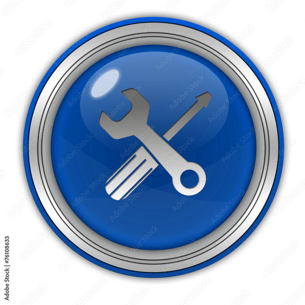 Settings circular icon on white background Settings circular icon on white background
