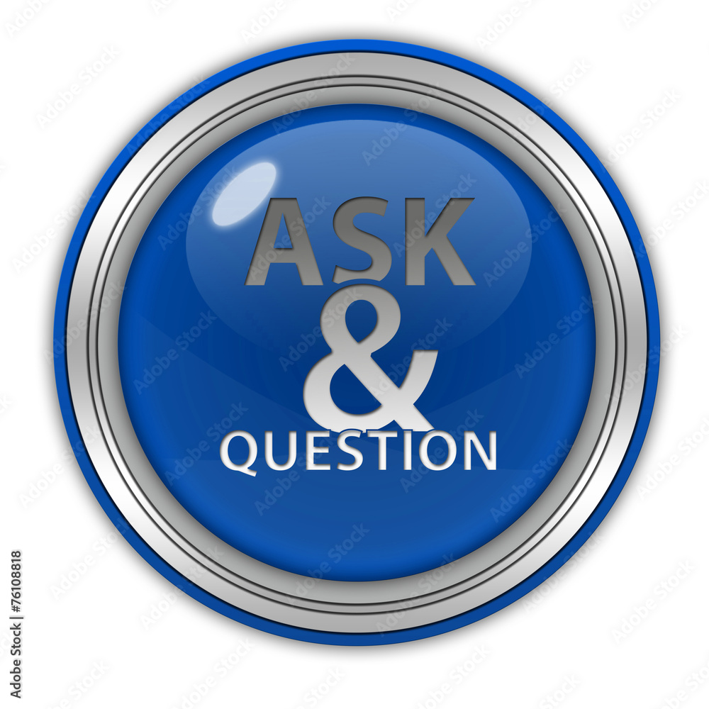 Q&A circular icon on white background Q&A circular icon on white background