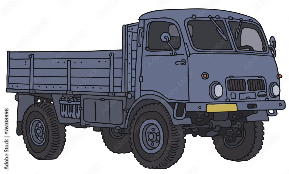 Old small all terrain truck, vector illustration