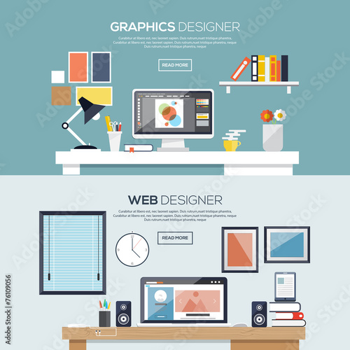 Flat designed banners