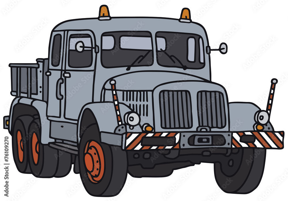 Old towing truck, vector illustration Old towing truck, vector illustration