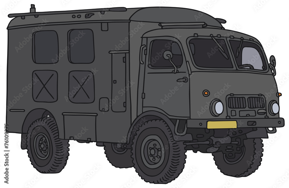 Old miliary truck, vector illustration
