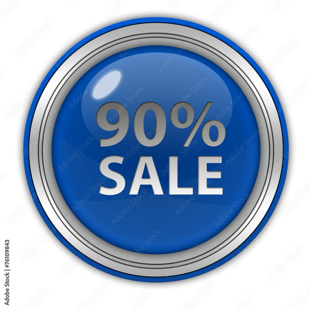 Sale ninety percent circular icon on white background Sale ninety percent circular icon on white background