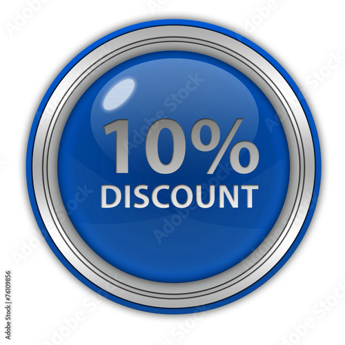 Discount ten percent circular icon on white background