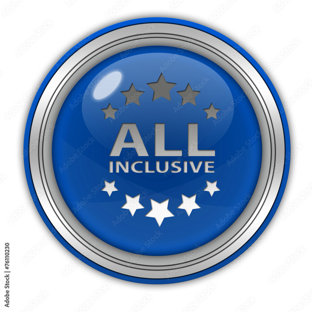 All inclusive circular icon on white background All inclusive circular icon on white background
