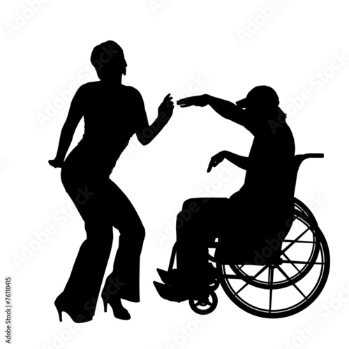 Vector silhouettes of couple.