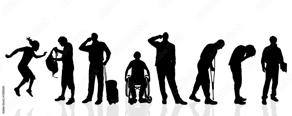 Vector silhouettes of man. Vector silhouettes of man.