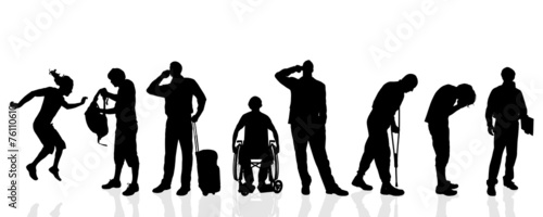 Vector silhouettes of man.