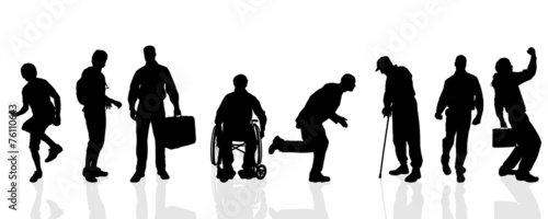Vector silhouettes of man.