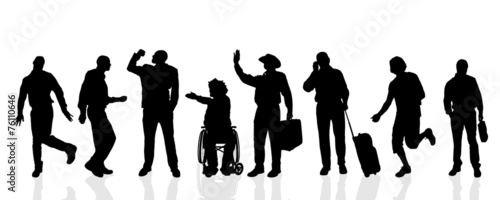 Vector silhouettes of man.