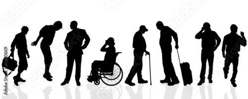 Vector silhouettes of man.