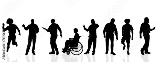Vector silhouettes of man.