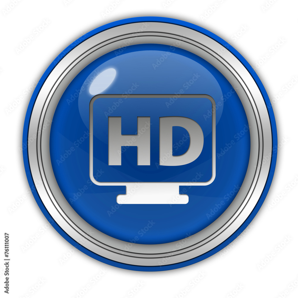HD circular icon on white background