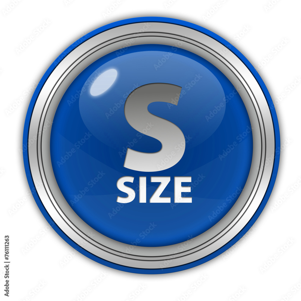 S size circular icon on white background S size circular icon on white background