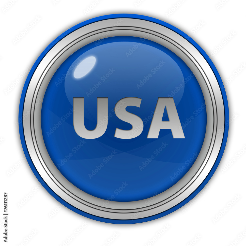 Usa circular icon on white background Usa circular icon on white background