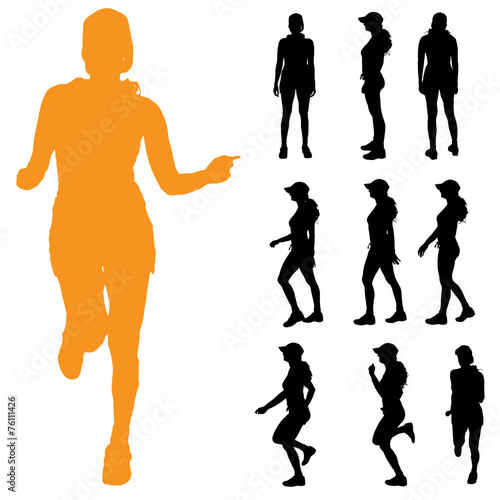 Vector silhouette of a woman.