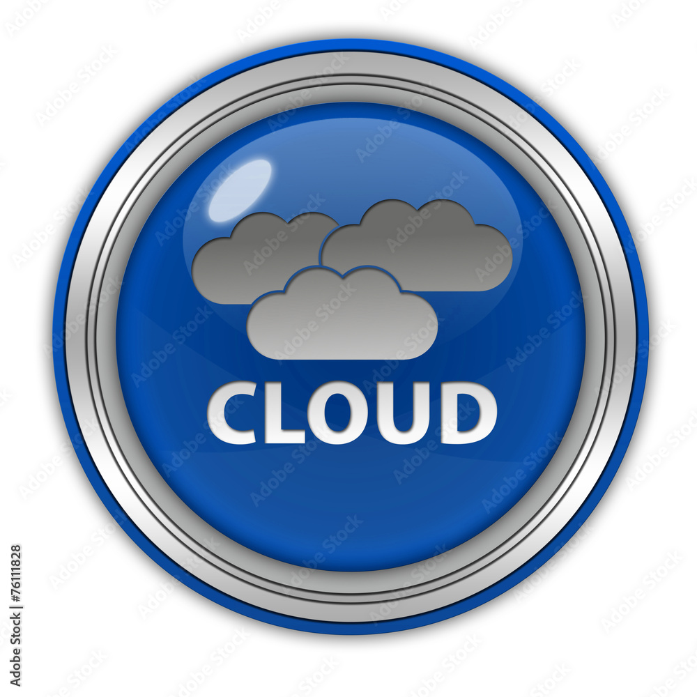 Cloud circular icon on white background Cloud circular icon on white background
