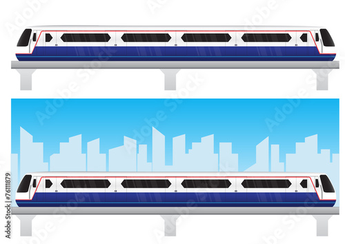 Bangkok skytrain with blue sky vector