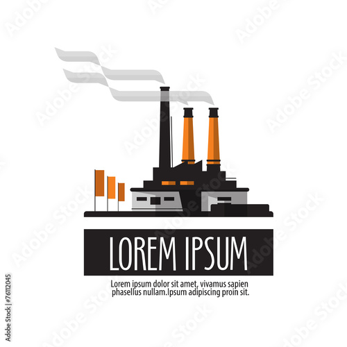 factory vector logo design template. manufactory or industry