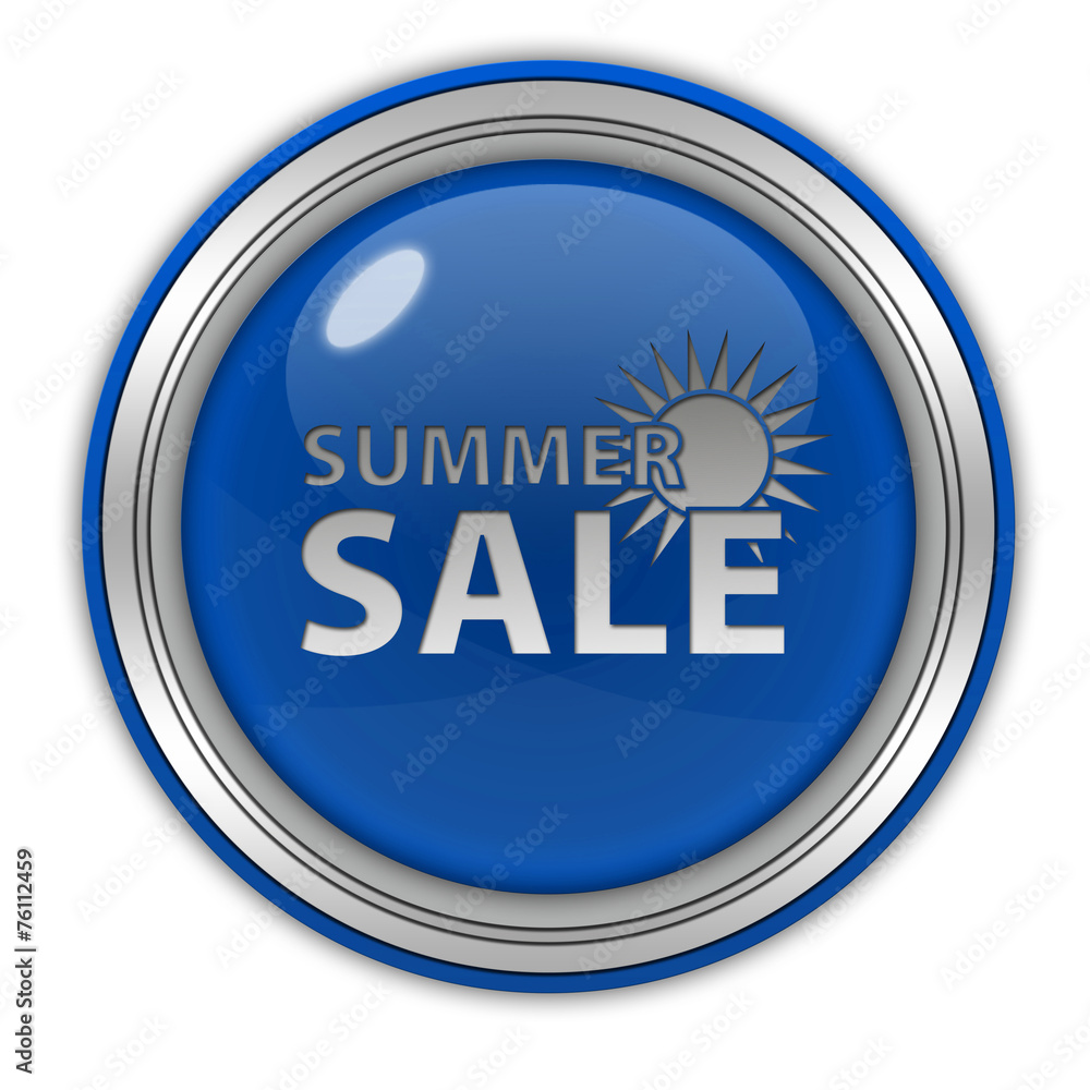 Summer sale circular icon on white background Summer sale circular icon on white background