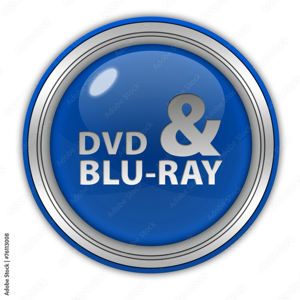Dvd and bluray circular icon on white background Dvd and bluray circular icon on white background