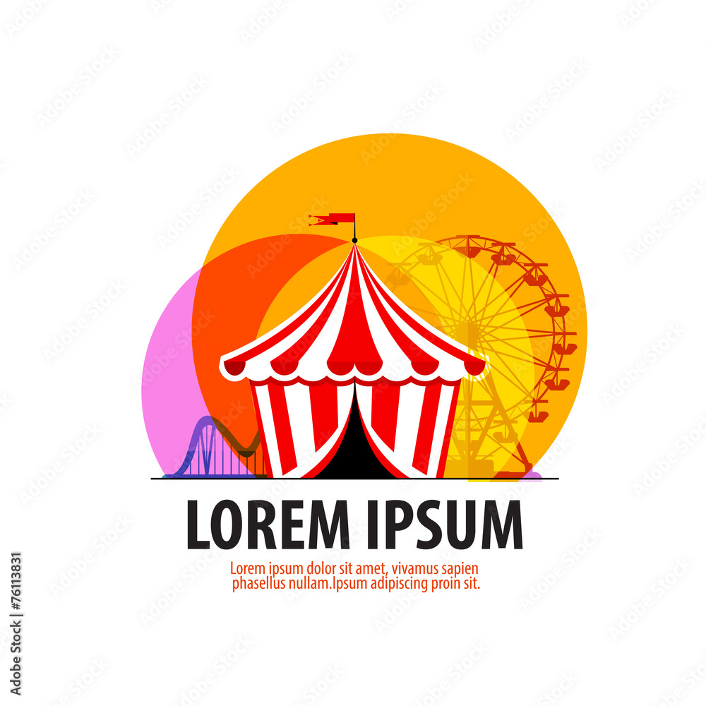 circus vector logo design template. carousel or fair icon.