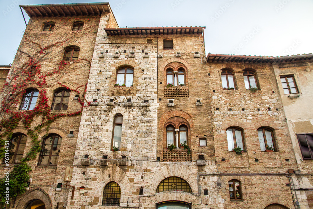 Old Buildings on Cisterna Sq.-San Gimignano,Italy