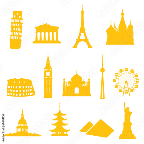 Canvas Print Landmark Icons