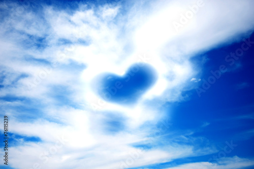 Love heart on sky background