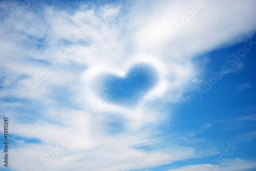 Love heart  on sky background
