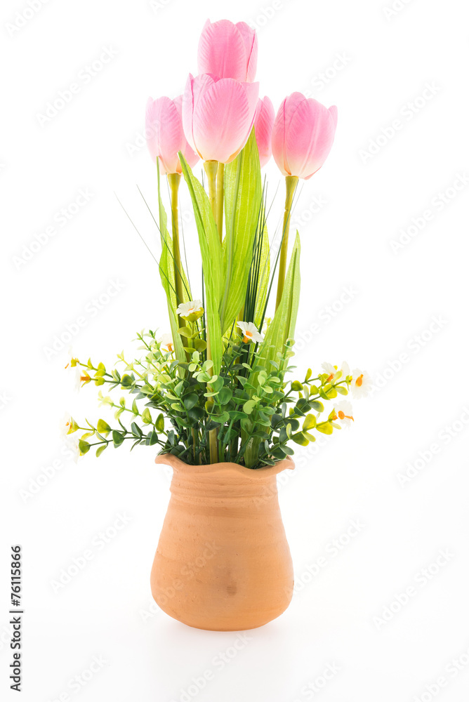Vase flower isolated on white background Vase flower isolated on white background