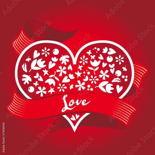 Gift on Valentine's Day. Heart.