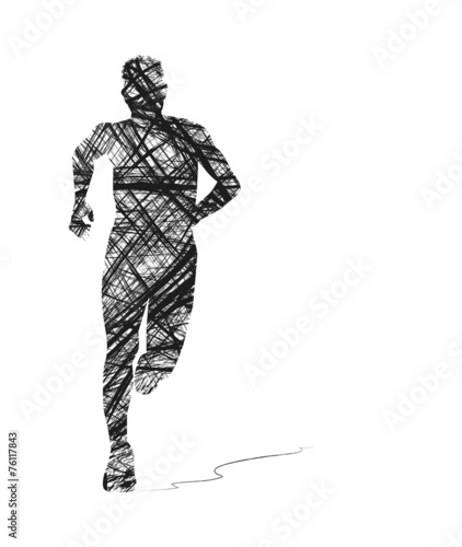 silhouette astratta di uomo che corre