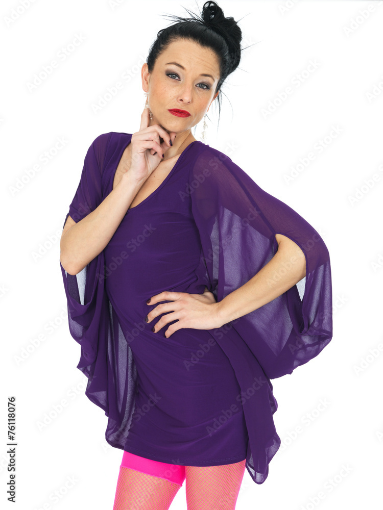 Beautiful Young Woman Wearing Short Party Dress Beautiful Young Woman Wearing Short Party Dress
