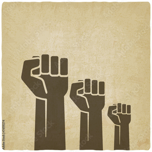 fist independence symbol old background
