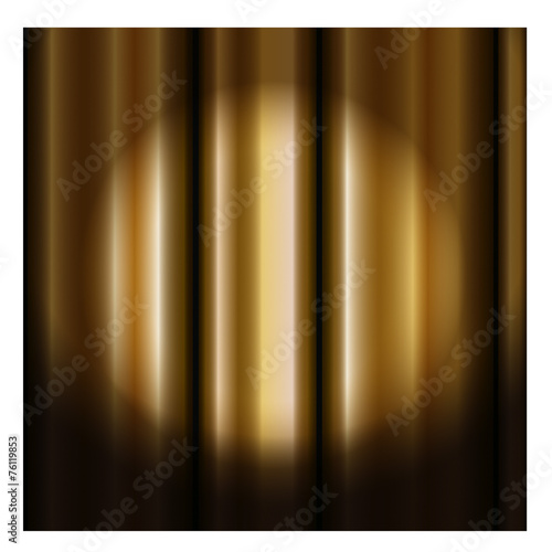 Theater curtain with spotlight -gold
