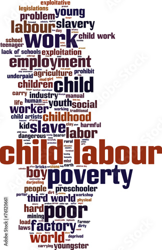 Child labour word cloud concept. Vector illustration