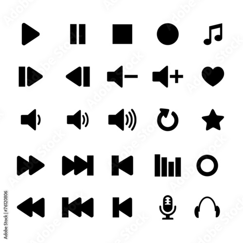 Player icon set vector