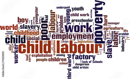 Child labour word cloud concept. Vector illustration