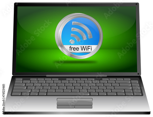 Laptop mit free WiFi Wlan Button