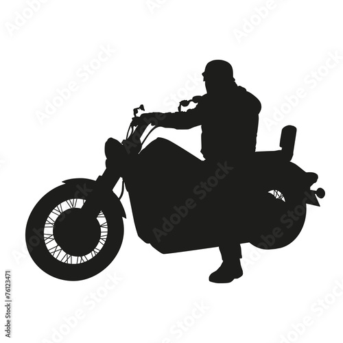 Vector silhouette of chopper motorbike
