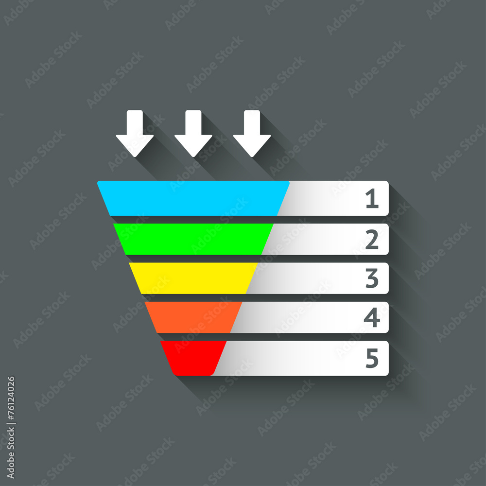 color marketing funnel symbol