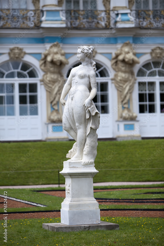 Katherine Palace hall in Tsarskoe Selo, Russia..